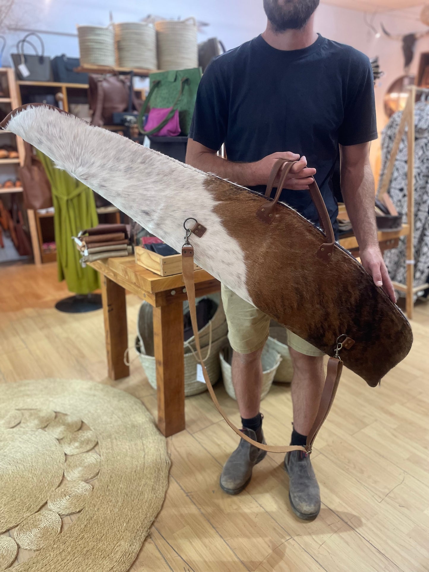 Leather Rifle Bag - Nguni option 4