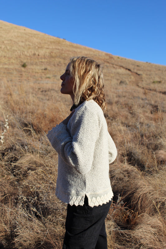 Cotton top with lace detail