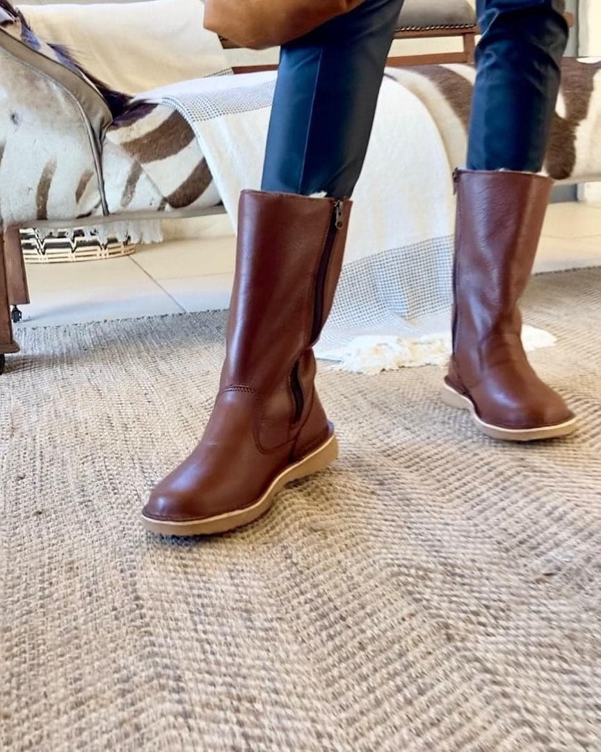 Leather boots