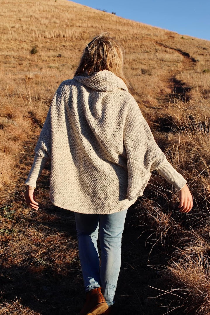 Cotton poncho jersey back