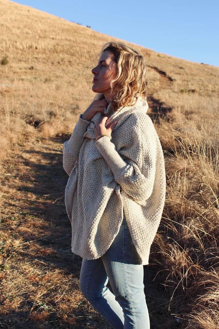 Cotton poncho jersey back