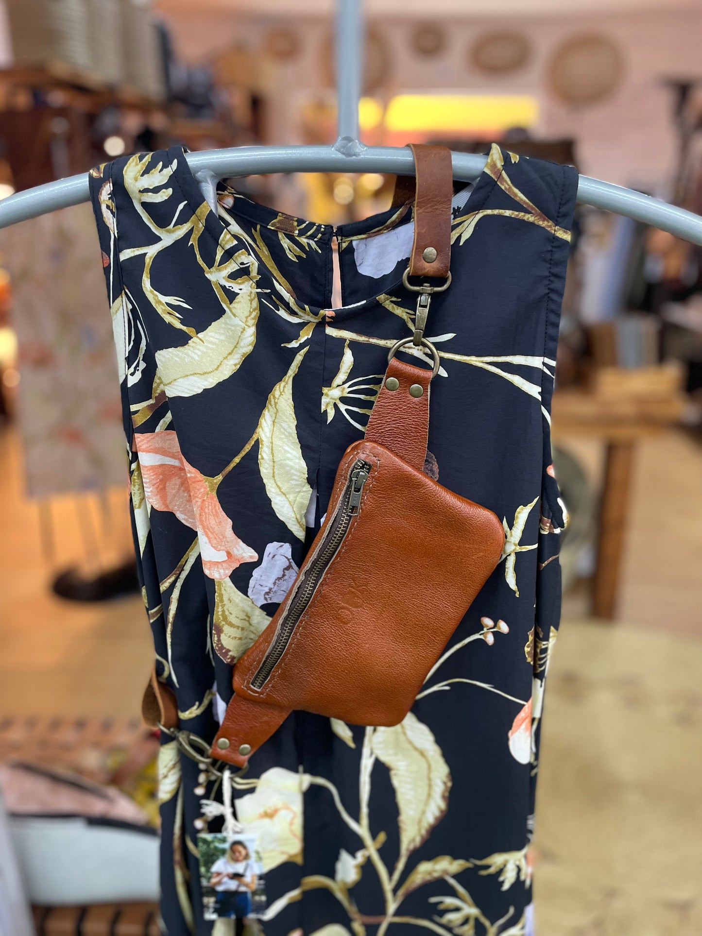 Small Original Leather Moonbag - burnt orange