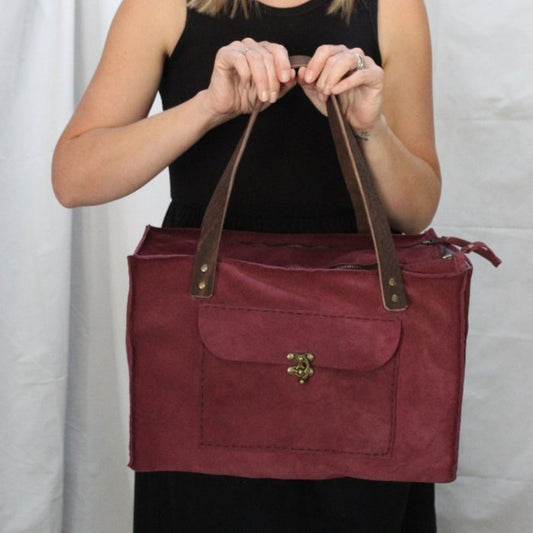 Closed Organiser's Case in Suede - Purple