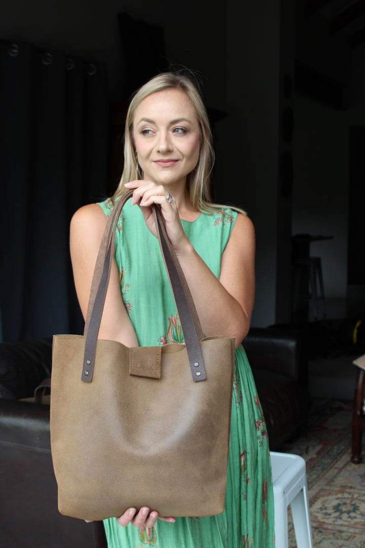 Suede Tote - Brown