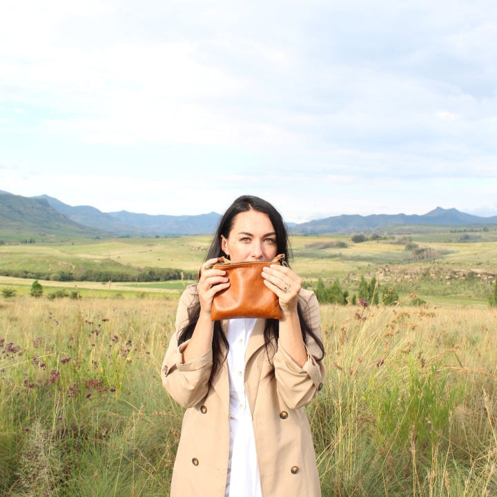 Leather Sunrise Satchel - Tan