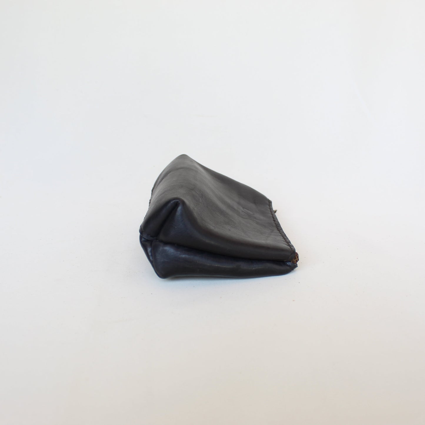 Small Leather Make-Up Bag - Black