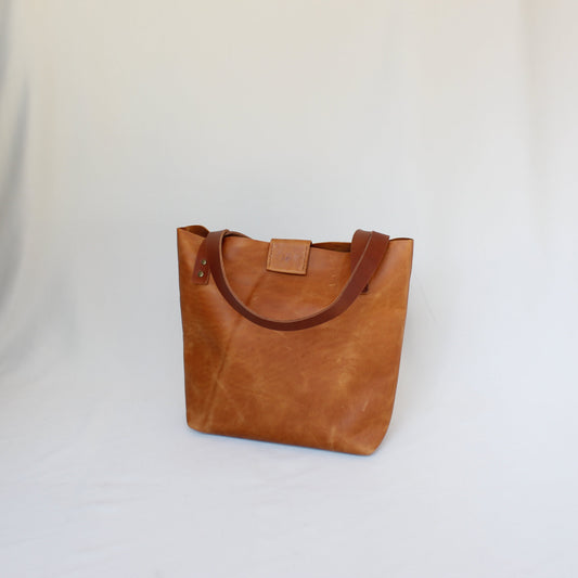 Soft Tote Leather Bag - Tan