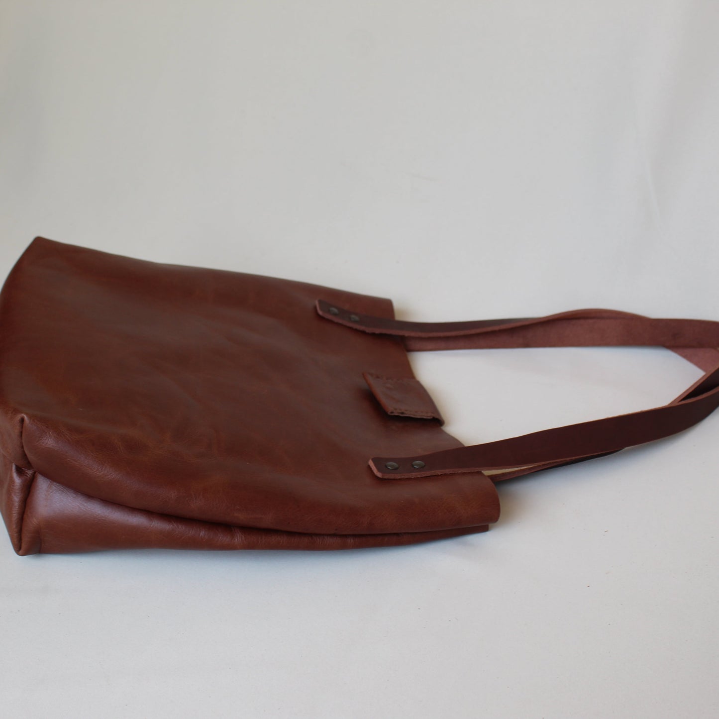 Soft Tote Leather Bag - Brown
