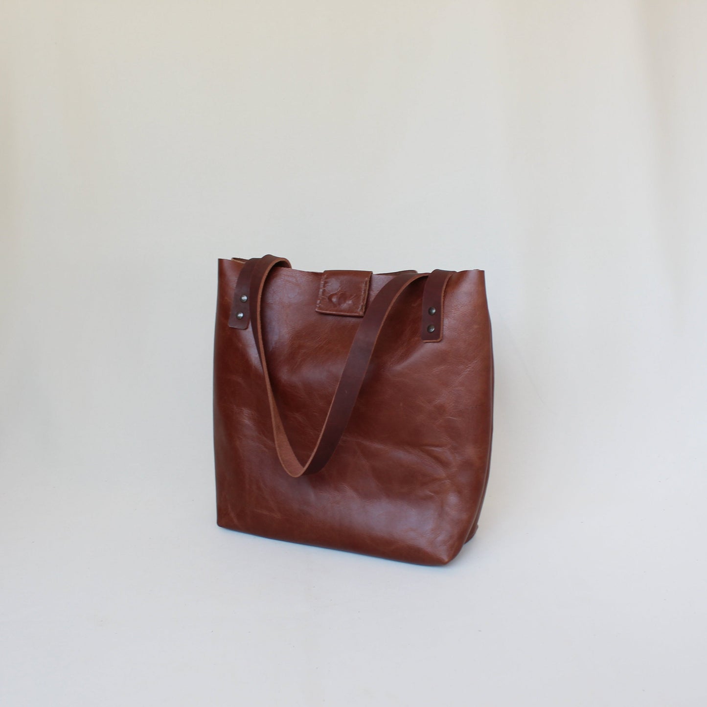 Soft Tote Leather Bag - Brown