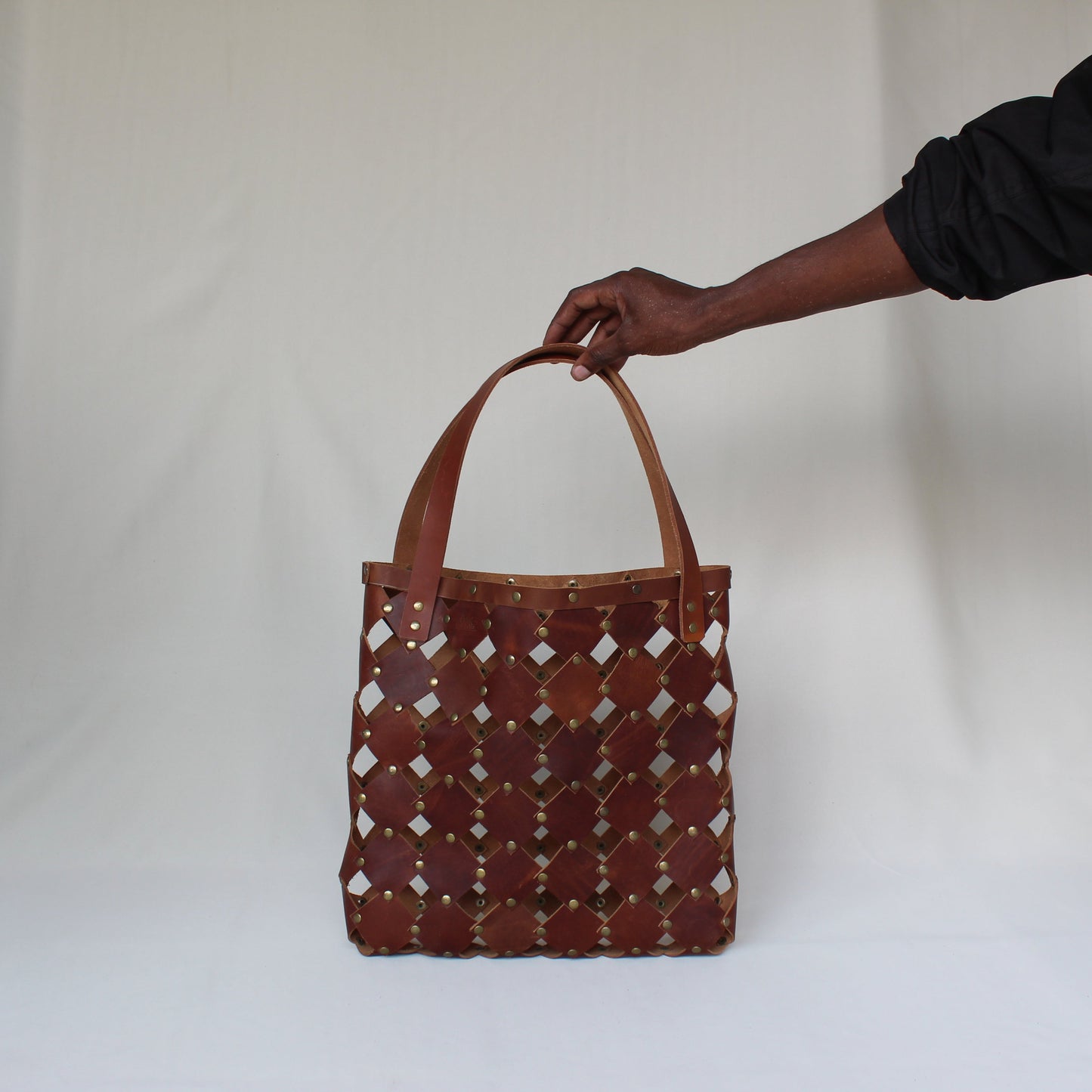 Leather Market Tote - Cognac