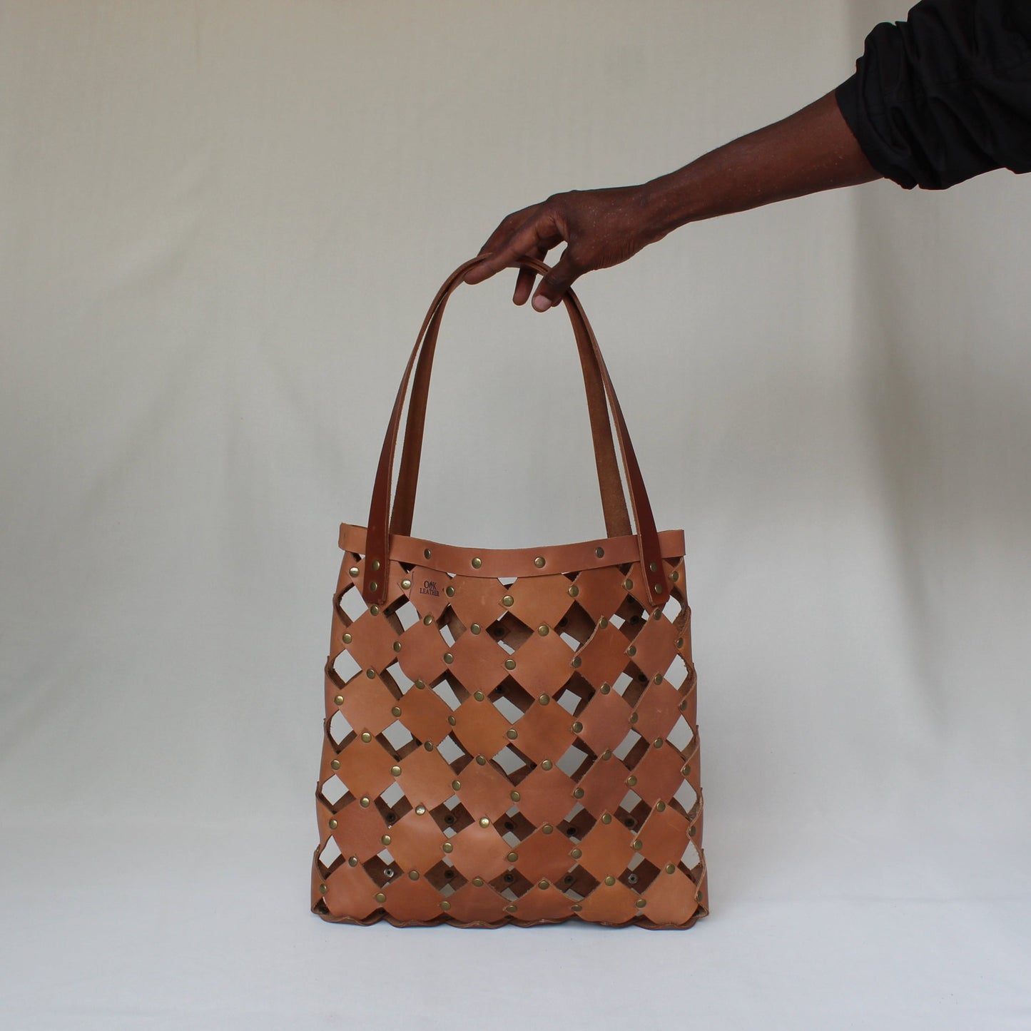 Leather Market Tote - Tan