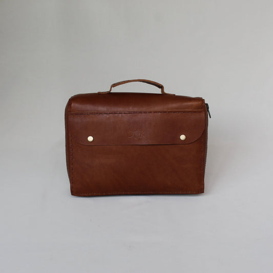 Leather Bible Bag - Cognac