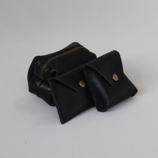 Mini Leather Pouch Collection - Black