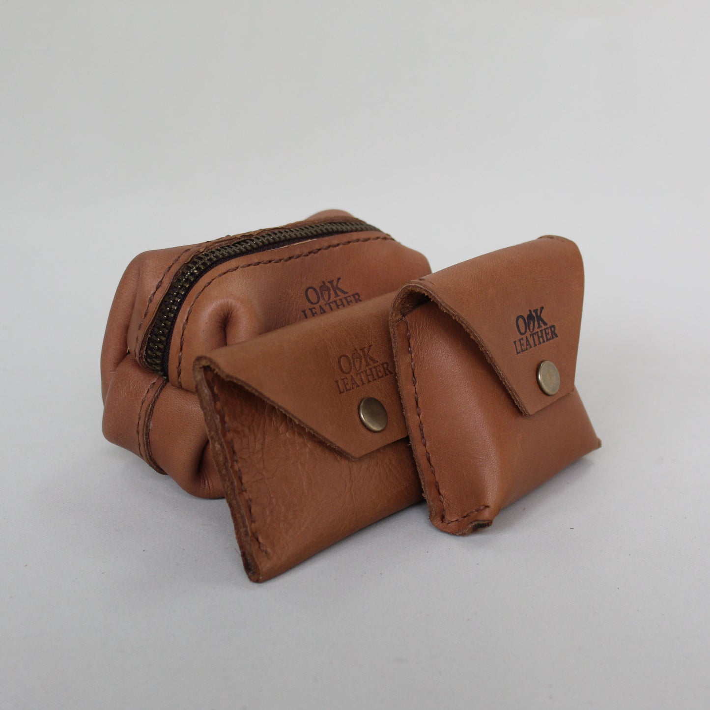 Mini Leather Pouch Collection - Tan