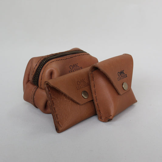 Mini Leather Pouch Collection - Tan