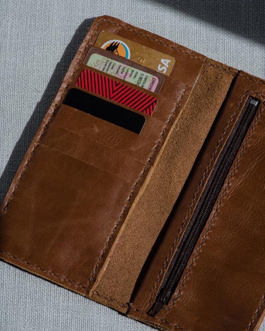Ladies wallet showing card slots