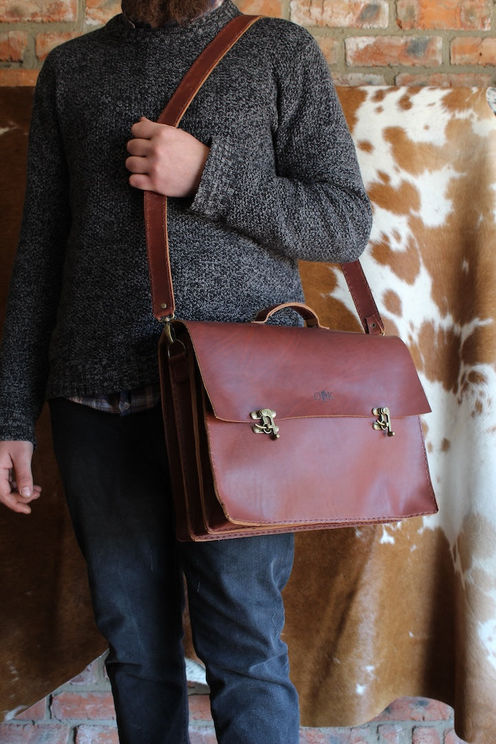 Leather standard laptop bag