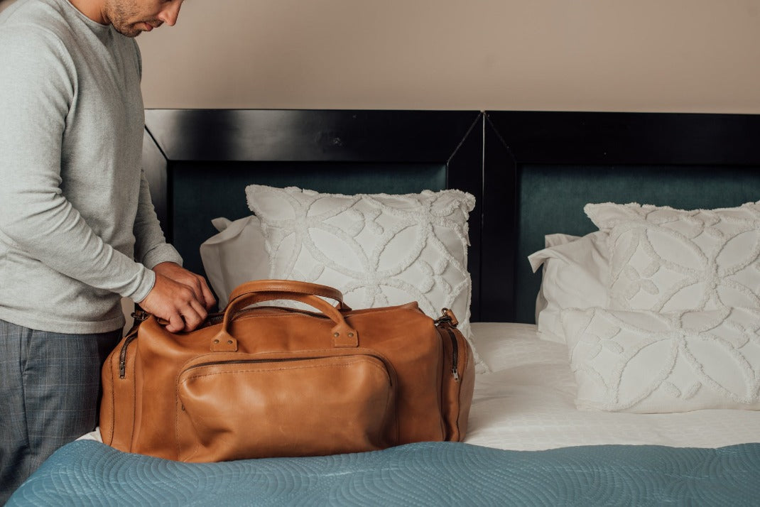 genuine leather travel bag