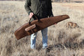 Leather Rifle Bag - Dark waxed suede (flap with buckle)