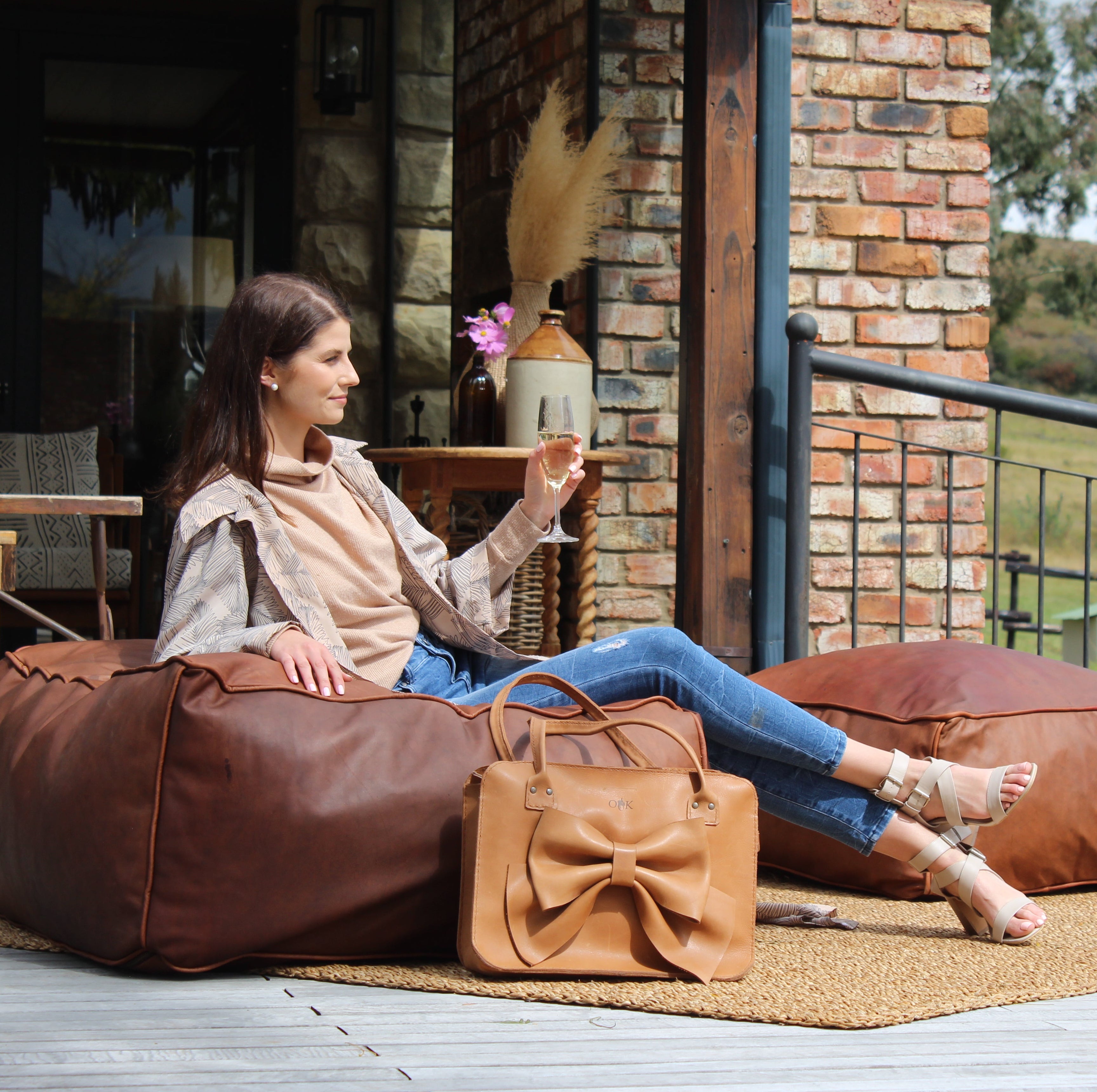 Sandra Leather Business Bag - Tan