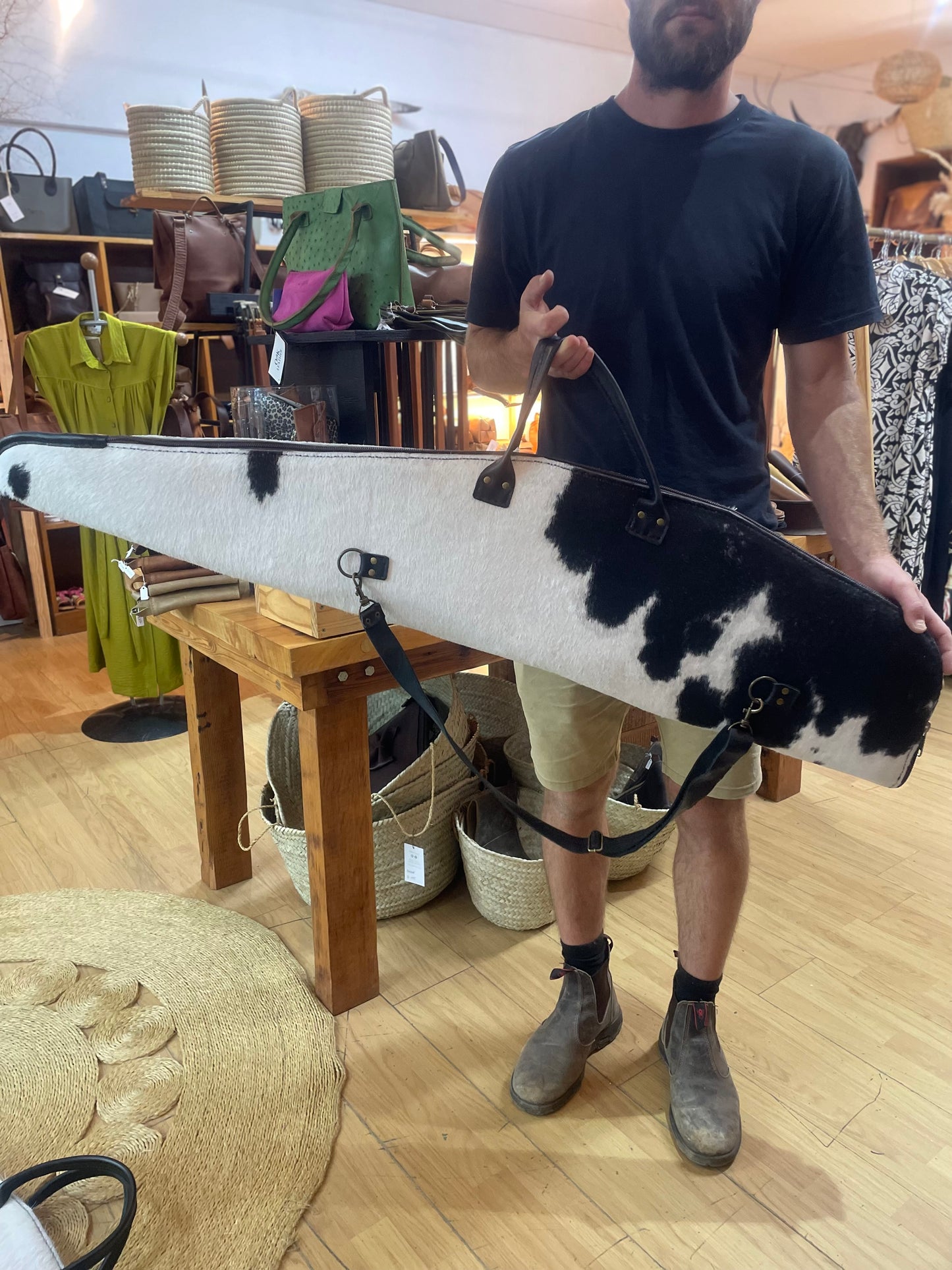 Leather Rifle Bag - Nguni option 2