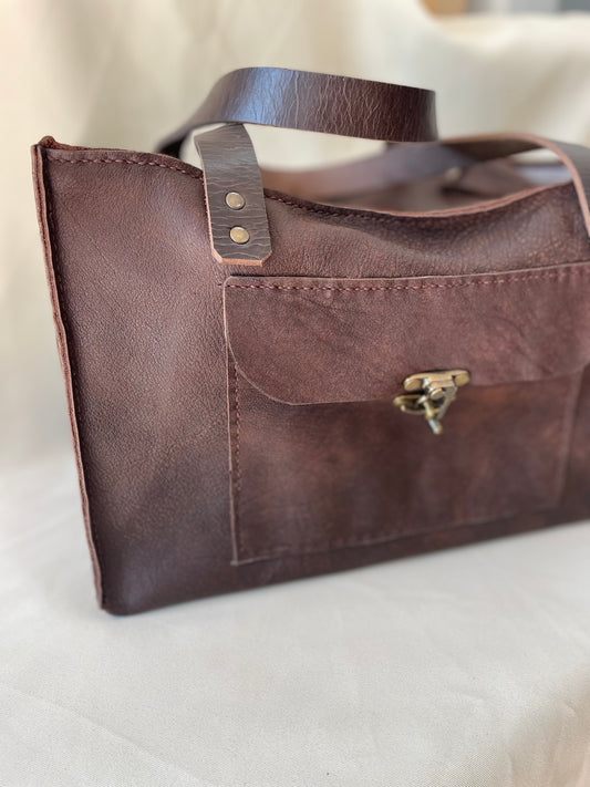 Closed Organiser's Case in once-off textured brown