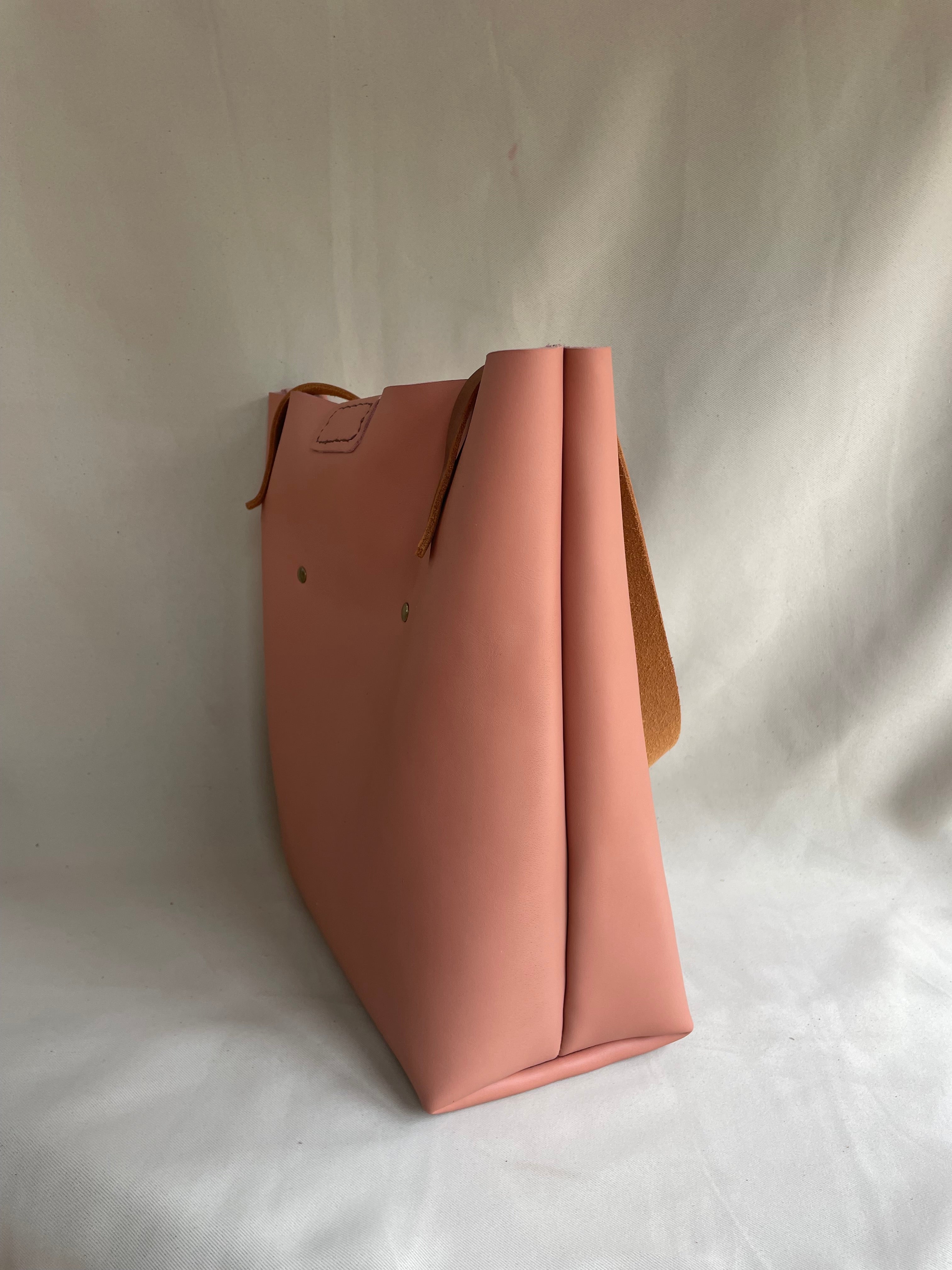 Soft Tote Leather Bag - Pink