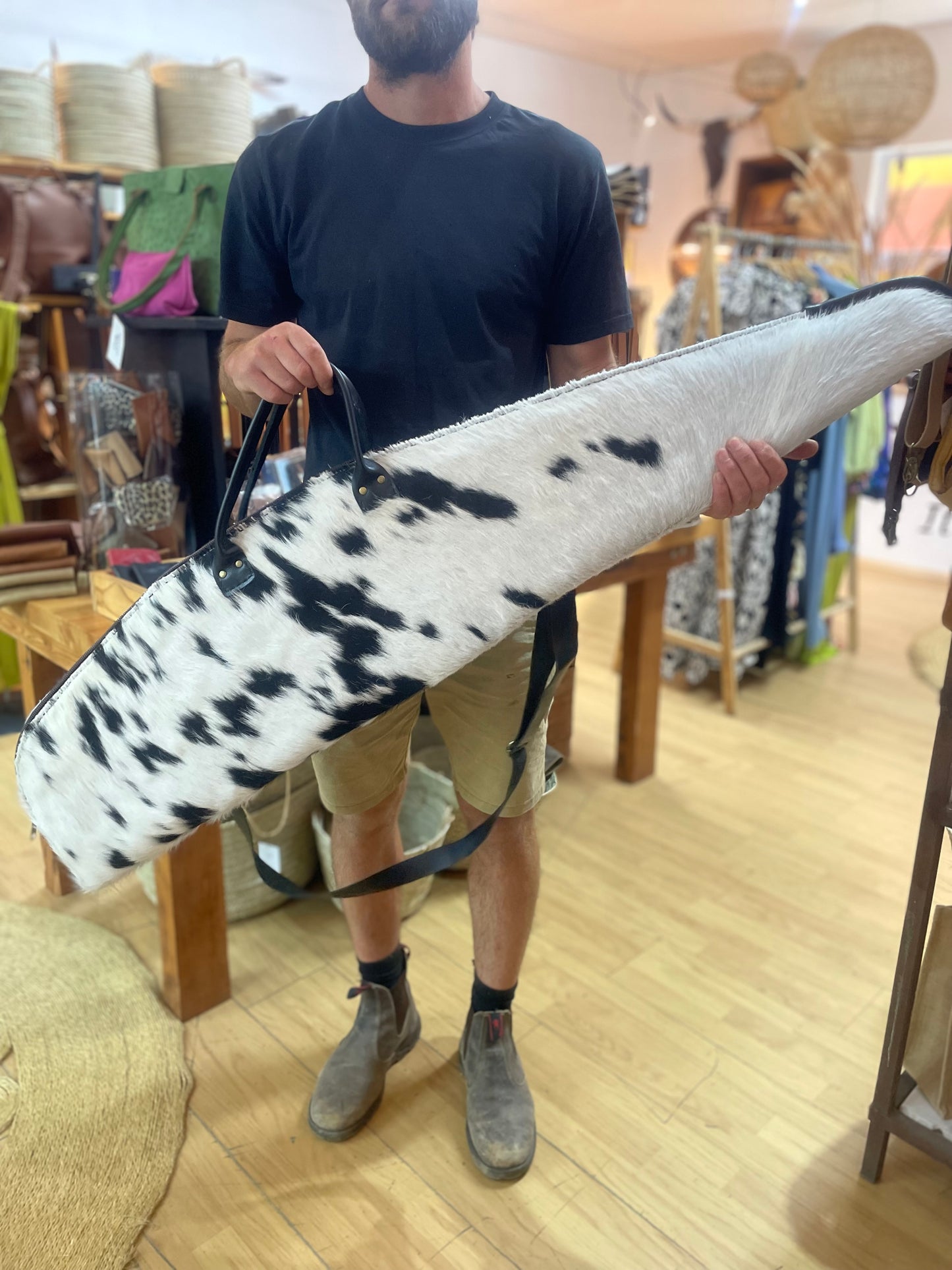 Leather Rifle Bag - Nguni option 3