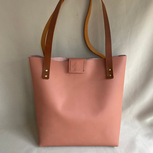 Soft Tote Leather Bag - Pink