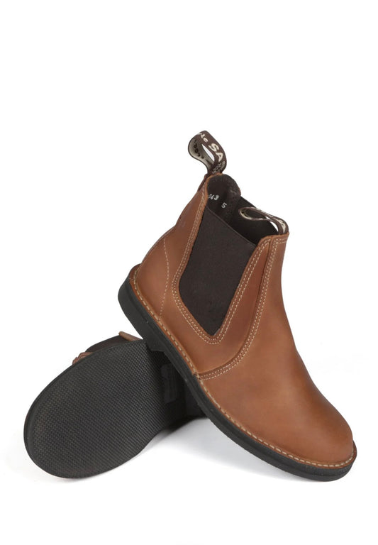 Karoo Ladies Elastic Gusset Leather Veldskoen Boot