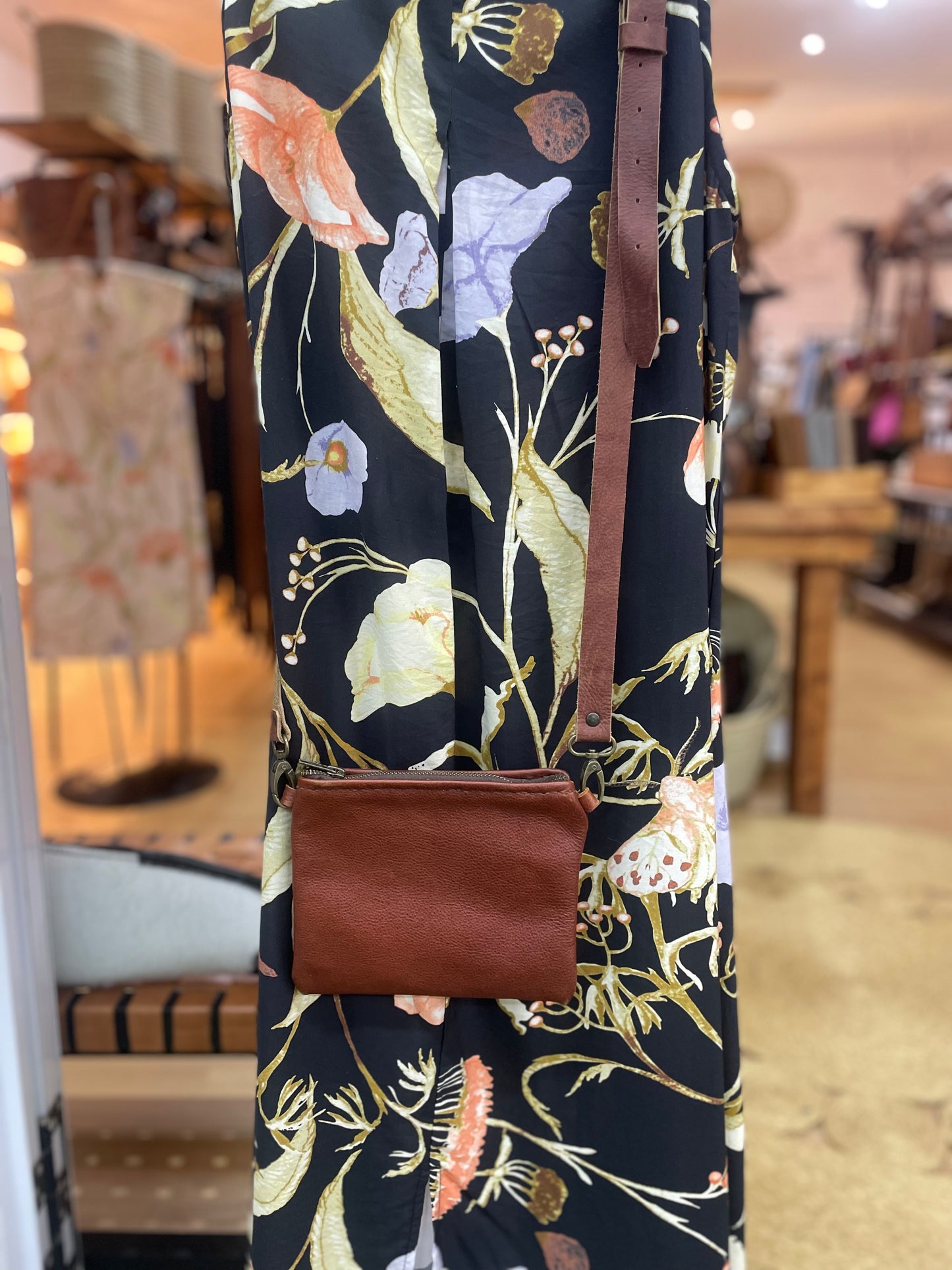 Leather Sunrise Satchel - deep red