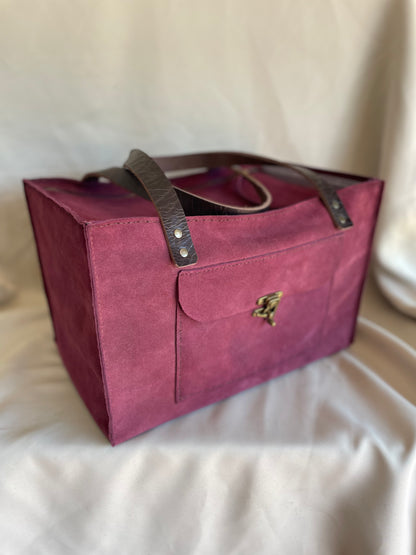 Closed Organiser's Case in Suede - Purple