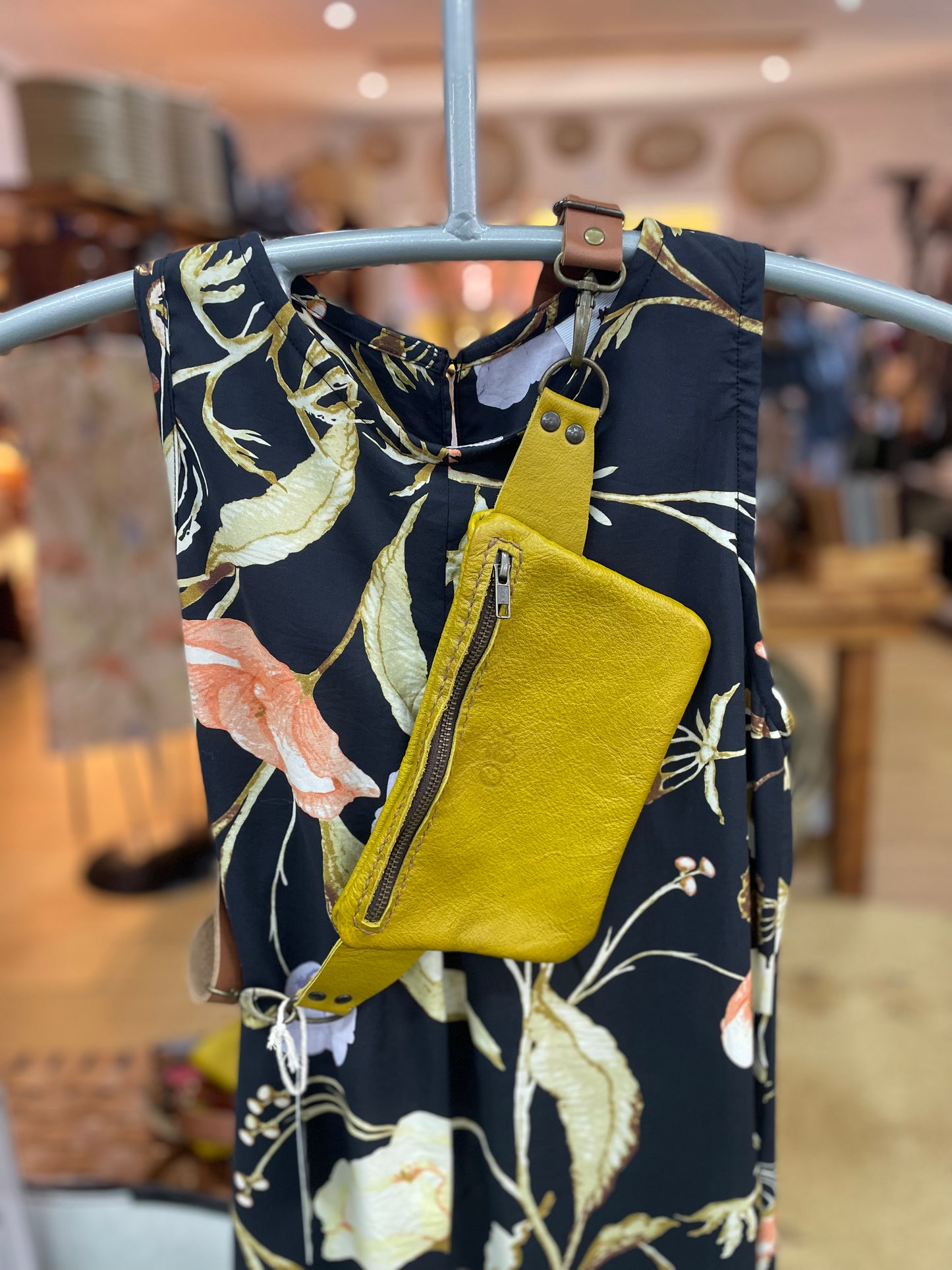 Small Original Leather Moonbag - Funky yellow 1