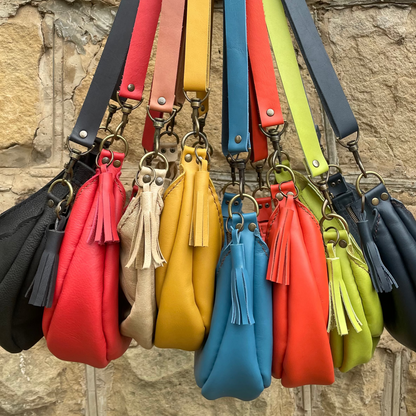 Leather Banana Moonbag - Red