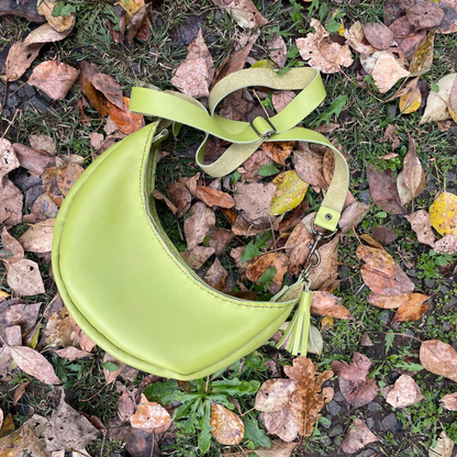 Leather Banana Moonbag - Lime