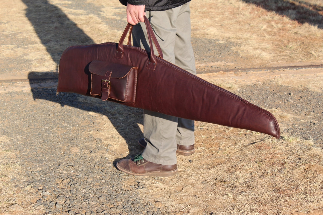 Leather rifle bag