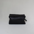 Leather Box Toiletry Bag - Black