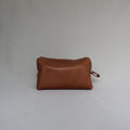 Leather Box Toiletry Bag - Tan