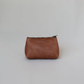 Small Leather Make-Up Bag - Tan