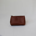 Small Leather Make-Up Bag - Cognac