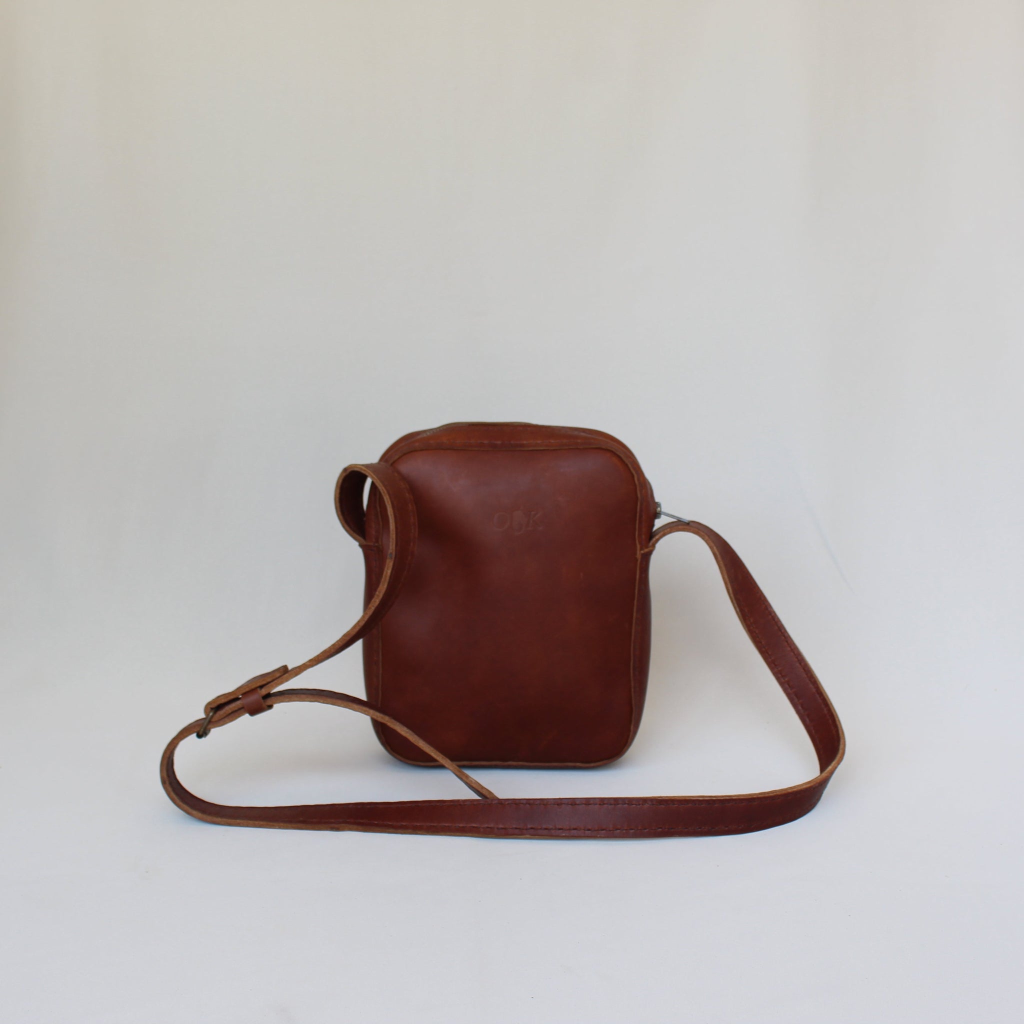 Leather Cross-Body Bag - Cognac