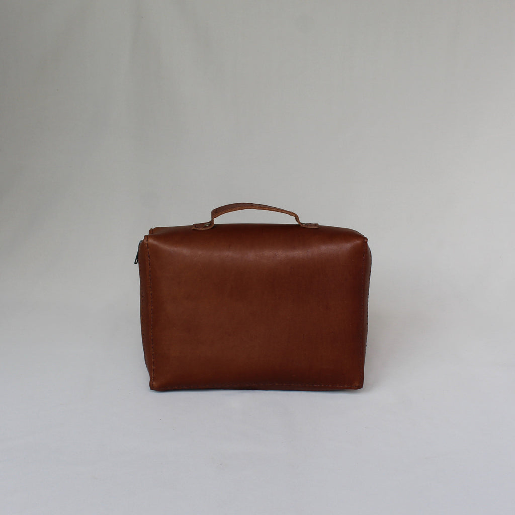Leather Bible Bag - Cognac