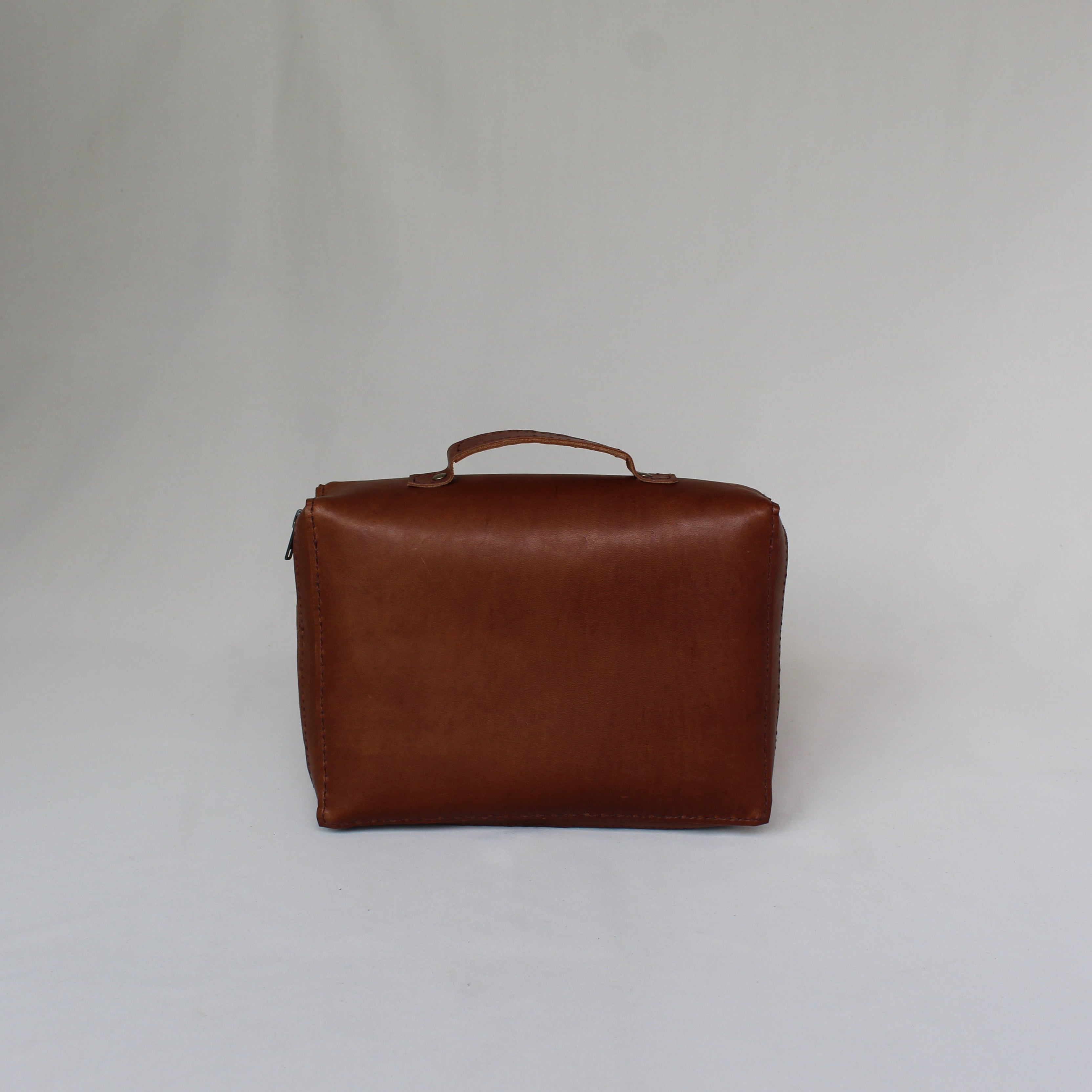 Leather Bible Bag - Cognac