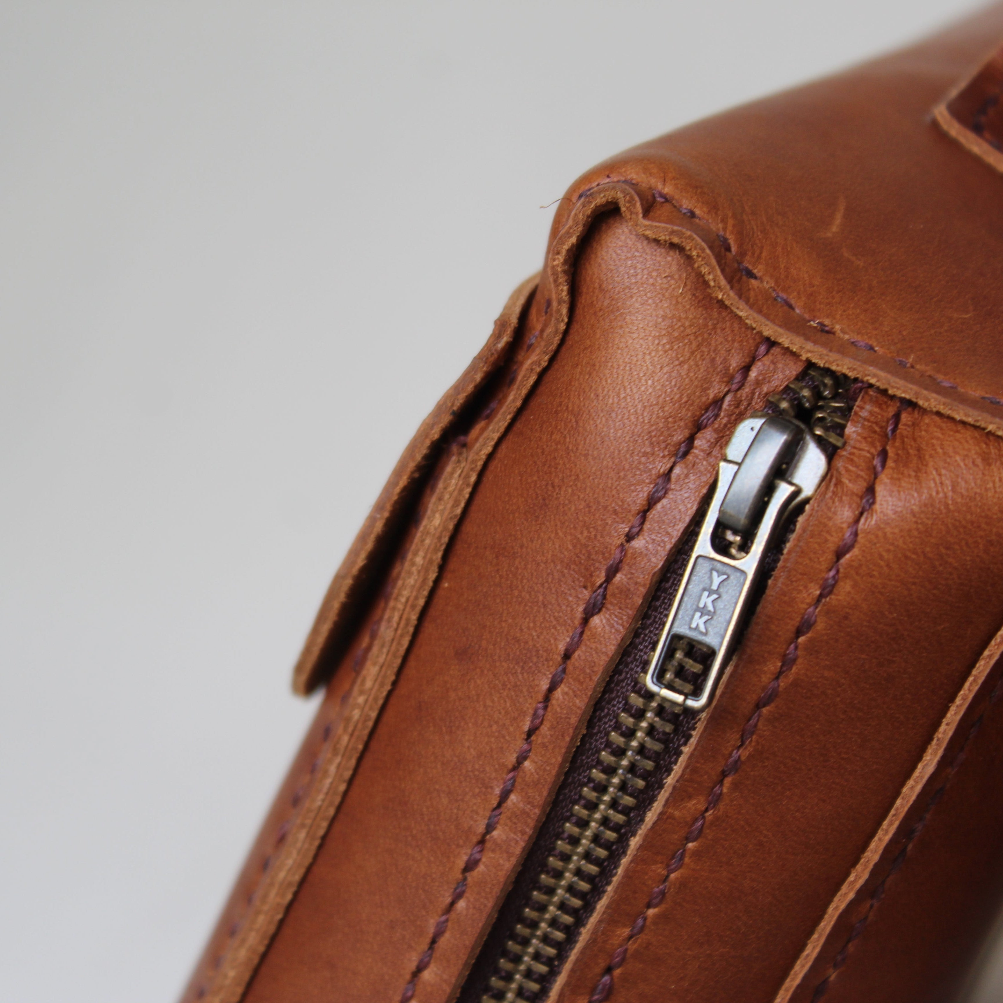 Leather Bible Bag - Cognac