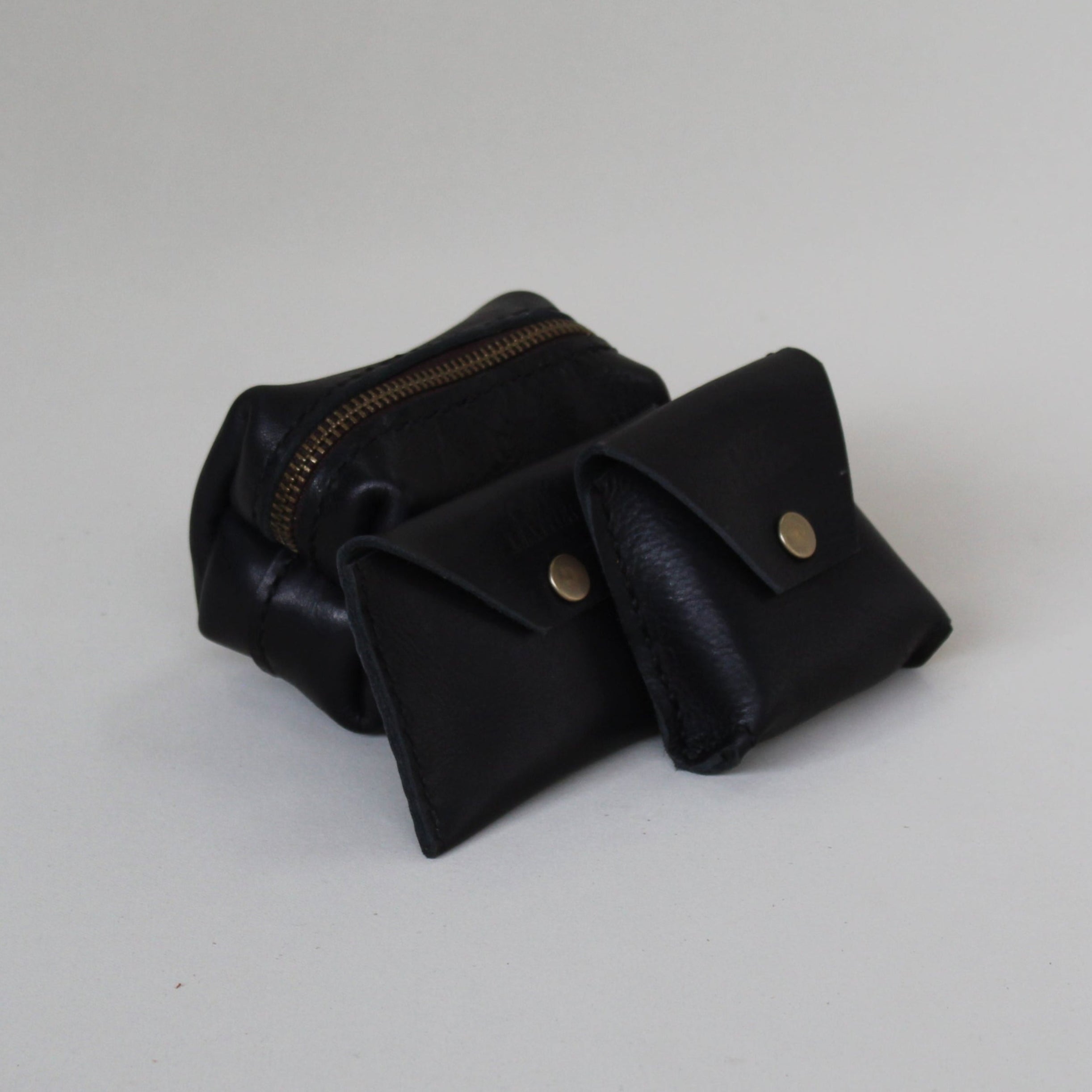 Mini Leather Pouch Collection - Black