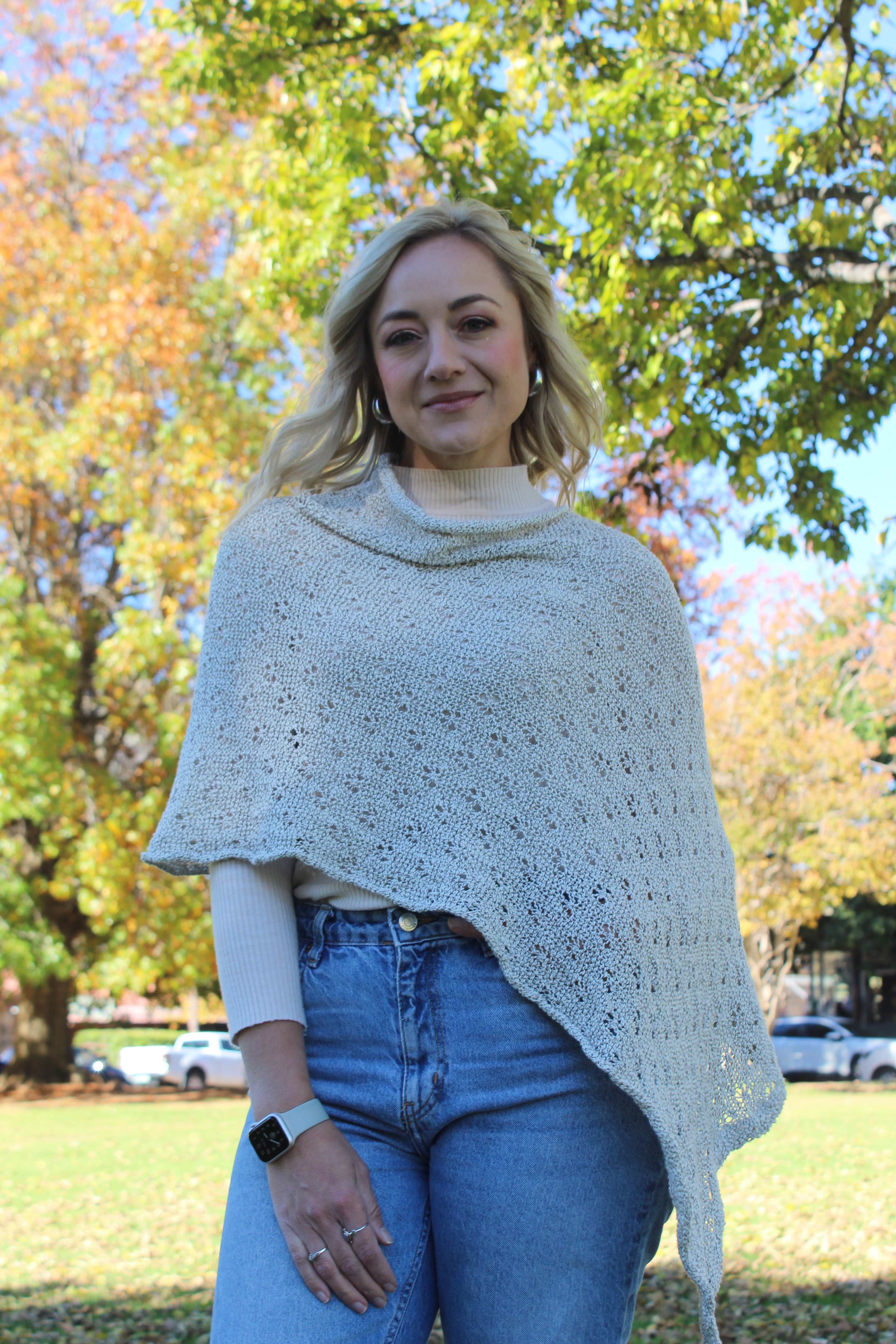 Summer Flower Knit Shawl