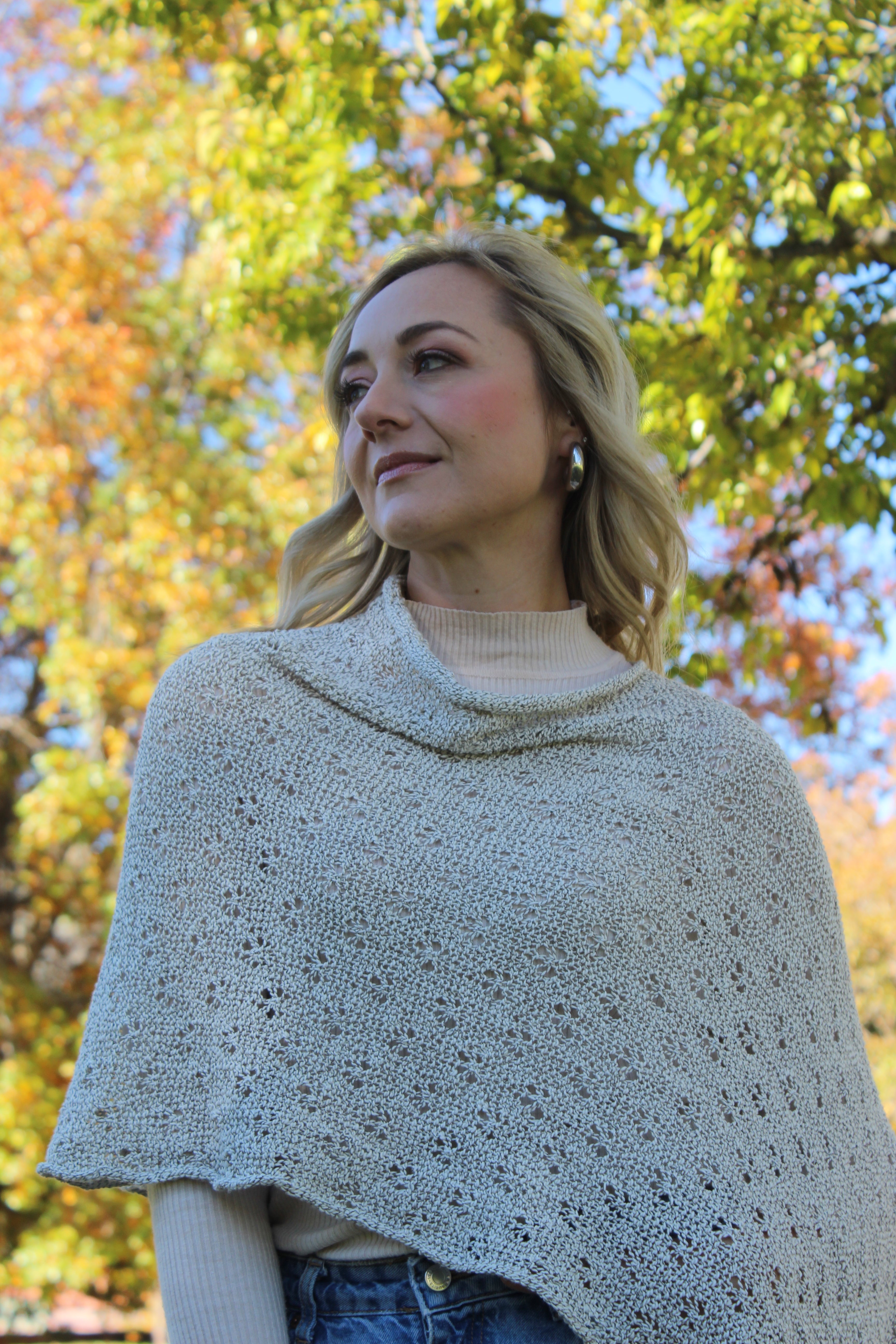 Summer Flower Knit Shawl