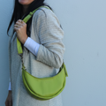 Leather Banana Moonbag - Lime