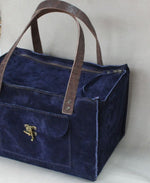 Load image into Gallery viewer, NAVY Suede Closed Organizer&#39;s Case
