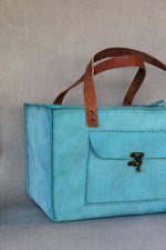 Load image into Gallery viewer, Suede Closed Organizer&#39;s Case in BABY BLUE
